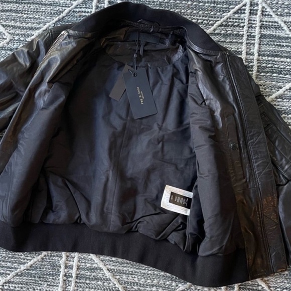 Rag & Bone Manston Leather Bomber Jacket. - Picture 9 of 14